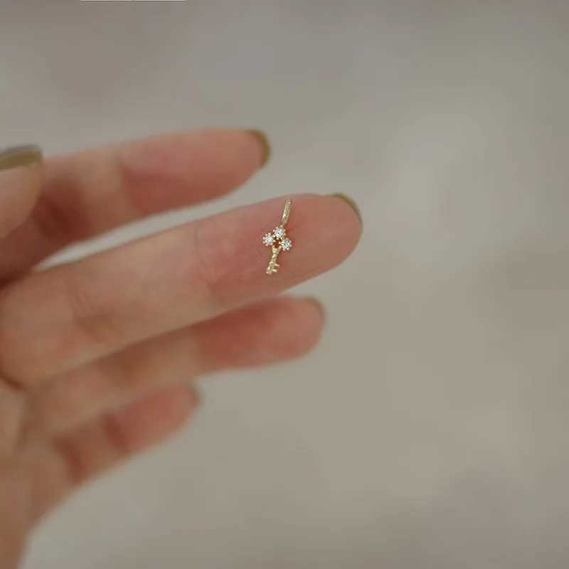 S925 Sterling Silver Plated 14K Gold Necklace for Women Zircon Key Light Luxury Mini Clavicle Chain XJ250604