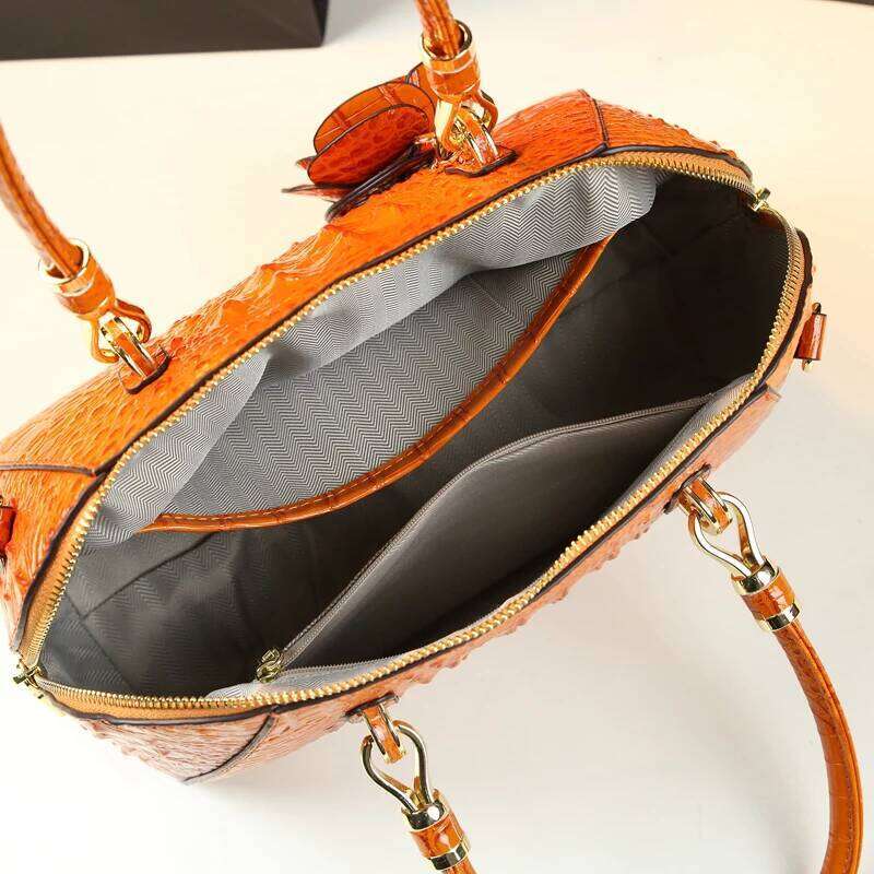 Brand Genuine Leather Women Crocodile Pattern Women's Handbag Fashion Tassel Shoulder Messenger Bag Portable Pillow Bags