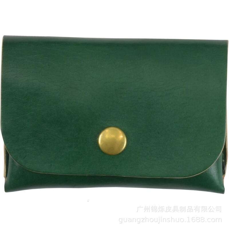 Hot Selling Compact Men's Genuine Leather Short Snap Button Wallet High-end Solid Color Portable Small Bag