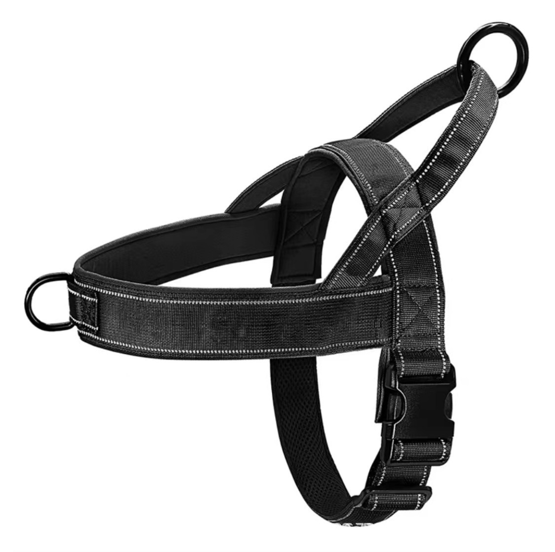 Reflective No Pull Dog Harness Vest for Medium Large Dogs, Adjustable Nylon Pet Harness with Front and Back Leash Clips