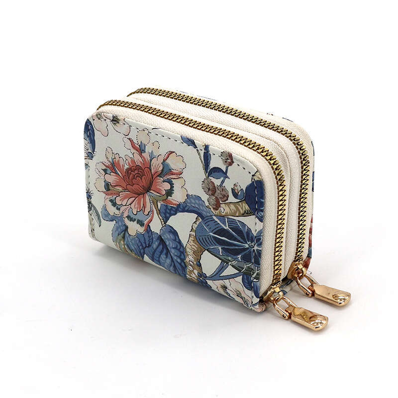 2025 New Chinese Style Holder Women, Large Capacity, Multiple Slots, Multifunctional Zipper Coin Purse, Anti-Degaussing Card Sleeve for Women