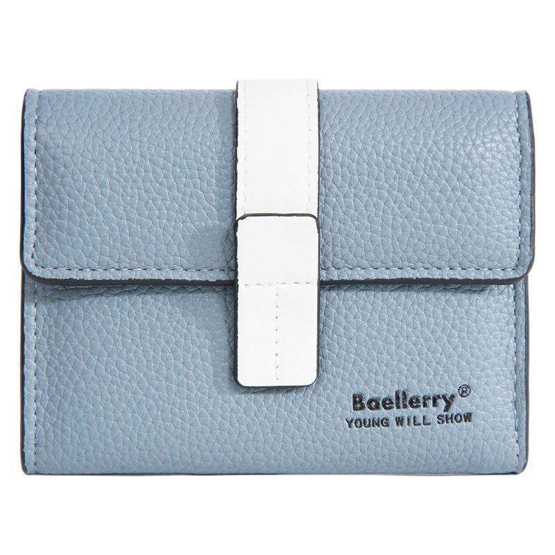 New Women's Short Baellerry Korean Fashion 70% off Multi-Card Slot Coin Purse Color-Block Wallet for Women