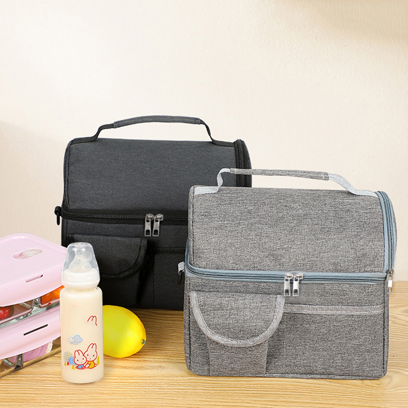1pcs Lunch Bag Reusable Insulated Thermal Women Men Multifunctional Cooler and Warm Keeping Box Bag w250528