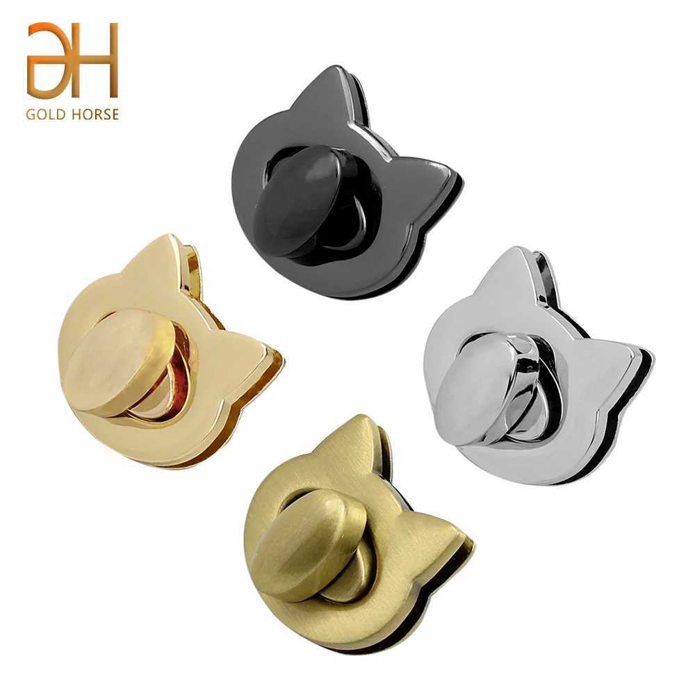 10Pcs 2.1CM Mini Cute Cat Alloy Turn Lock Twist Lock Clasp Durable Women Shoulder Bag Leather Handbag Accessories W250604