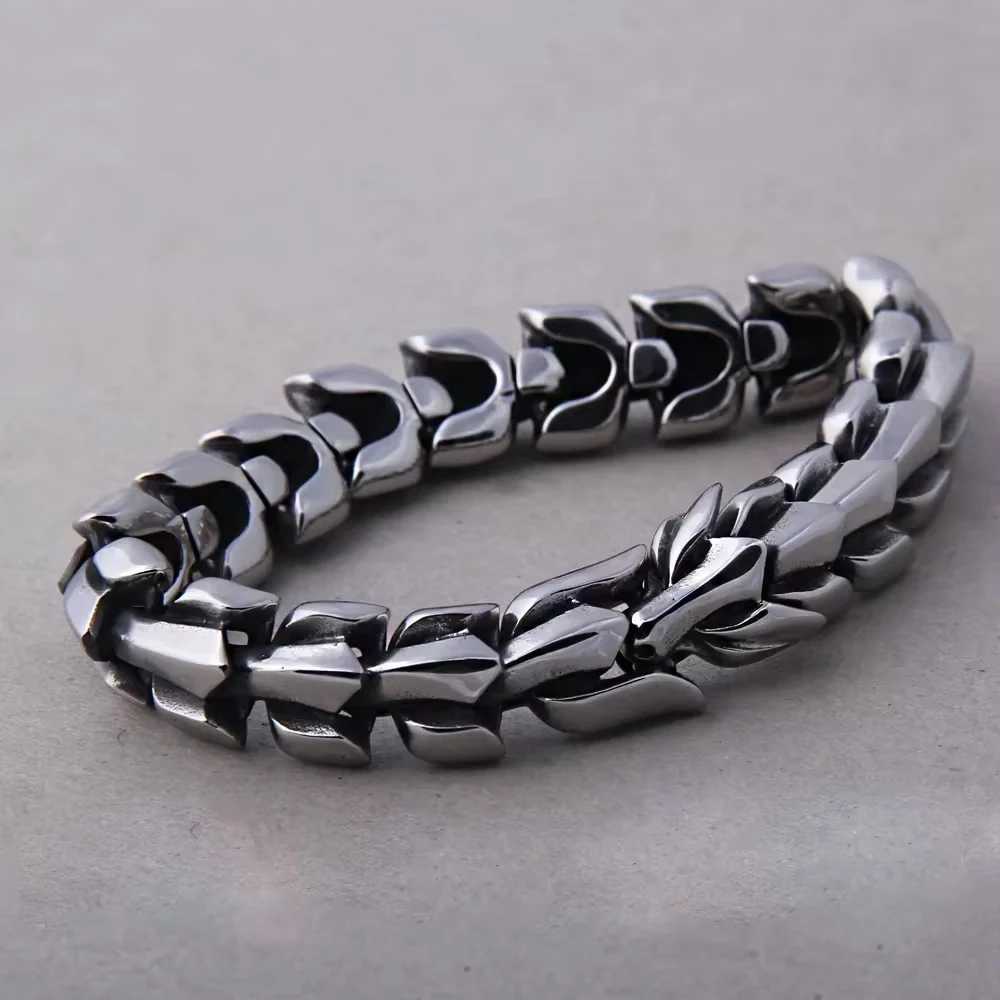 New Arrival Hematite Color Domineering Keel Bracelet For Men Hip Hop Punk Mens Bracelet Linked Metal Chain Fashion Jewelry V250604