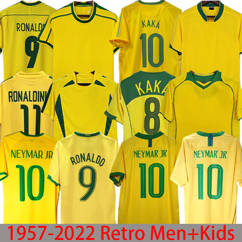 2002 04 soccer jerseys retro Ronaldo 1957 85 88 91 93 94 98 00 02 04 06 12 KAKA R. CARLOS camisa de futebol BraziLS football shirt RIVALDO classic Jersey