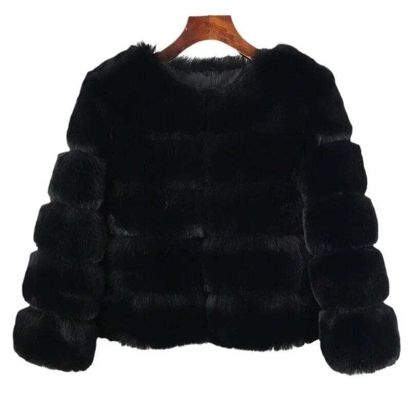 Women's Fashionable Winter Jacket New Style Fox Fur Faux Overcoat Warm Artificial Hair Coat From China Mainland