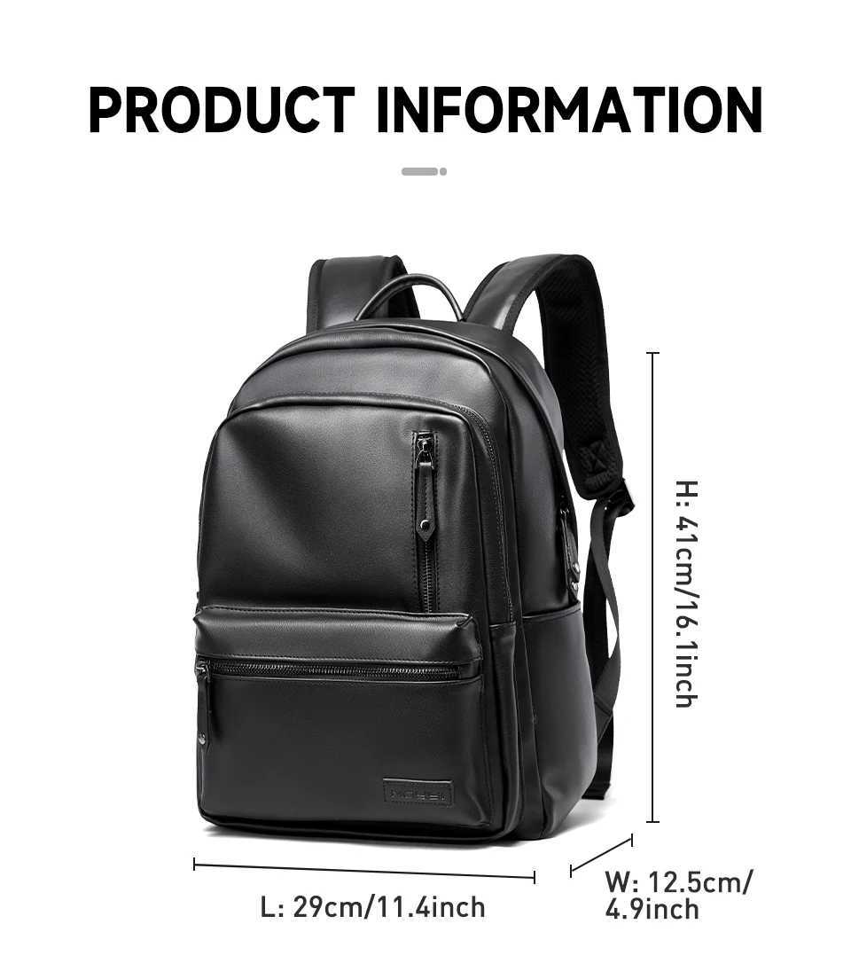Travel Backpack Men High Quality Casual PVC Leather Waterproof Backpack Multifunction Large Capacity Bag Business School Fashion W250603