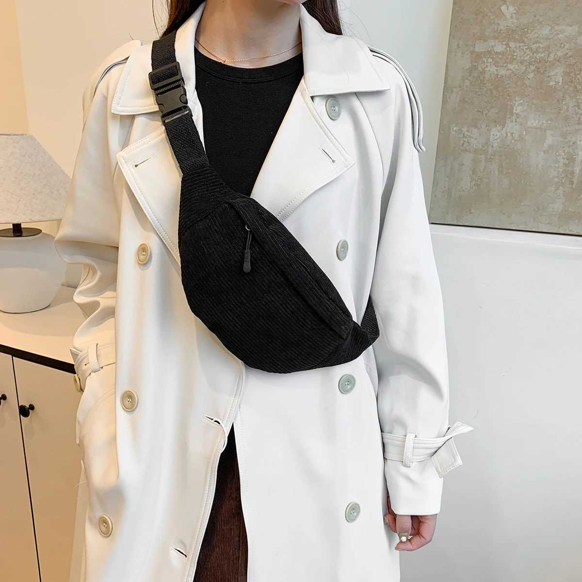 Corduroy Men Womens Waist Bag Small Canvas Ladies Shoulder Crossbody Bags for Women Fanny Pack Fashion Phone Female Chest Bag W250604