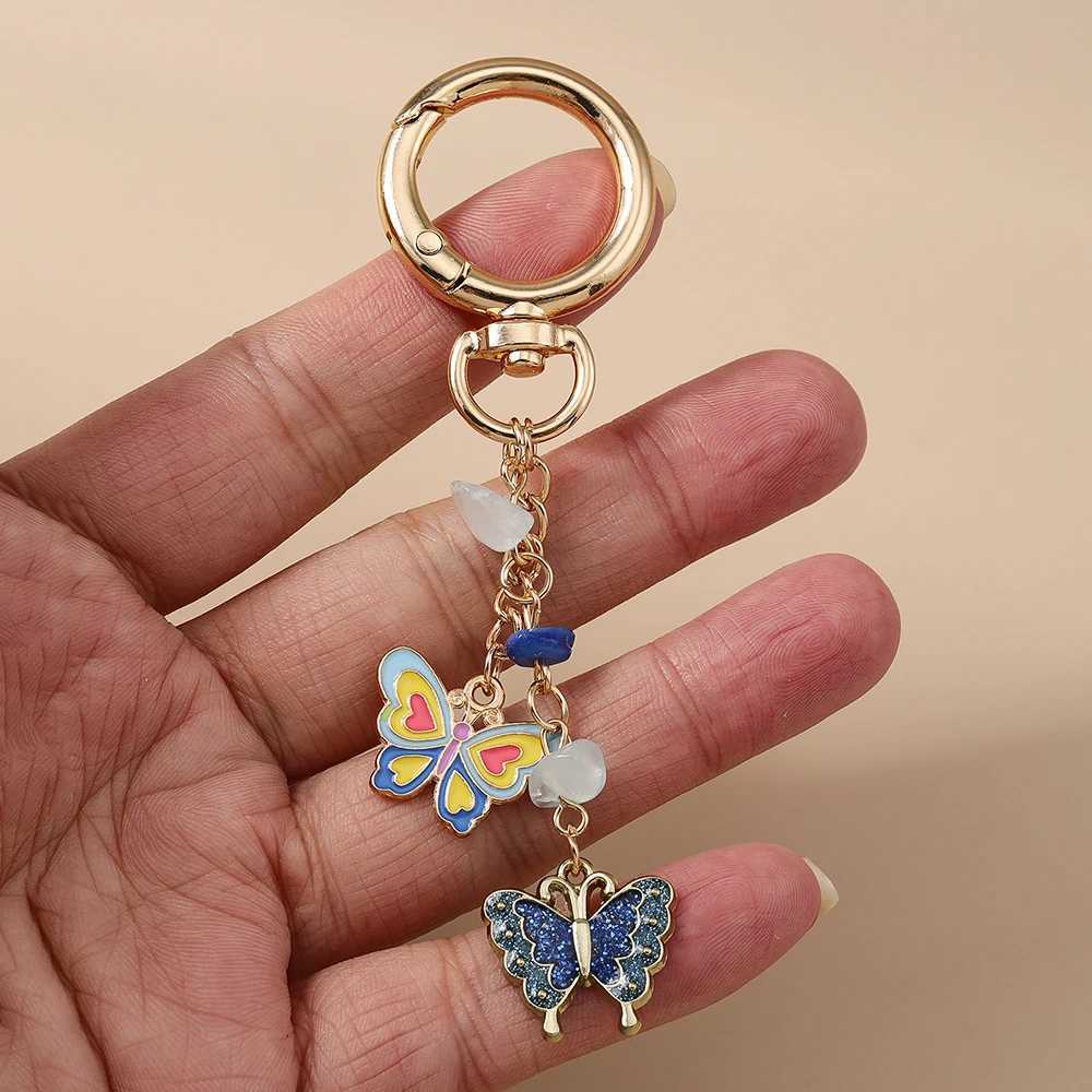 Aihua Y2K Keychain Fashion Cute Love Hearts Butterfly Flower Keychain Rings for Women Men Bag Backpack Pants Chain Jewelry Gifts W250604