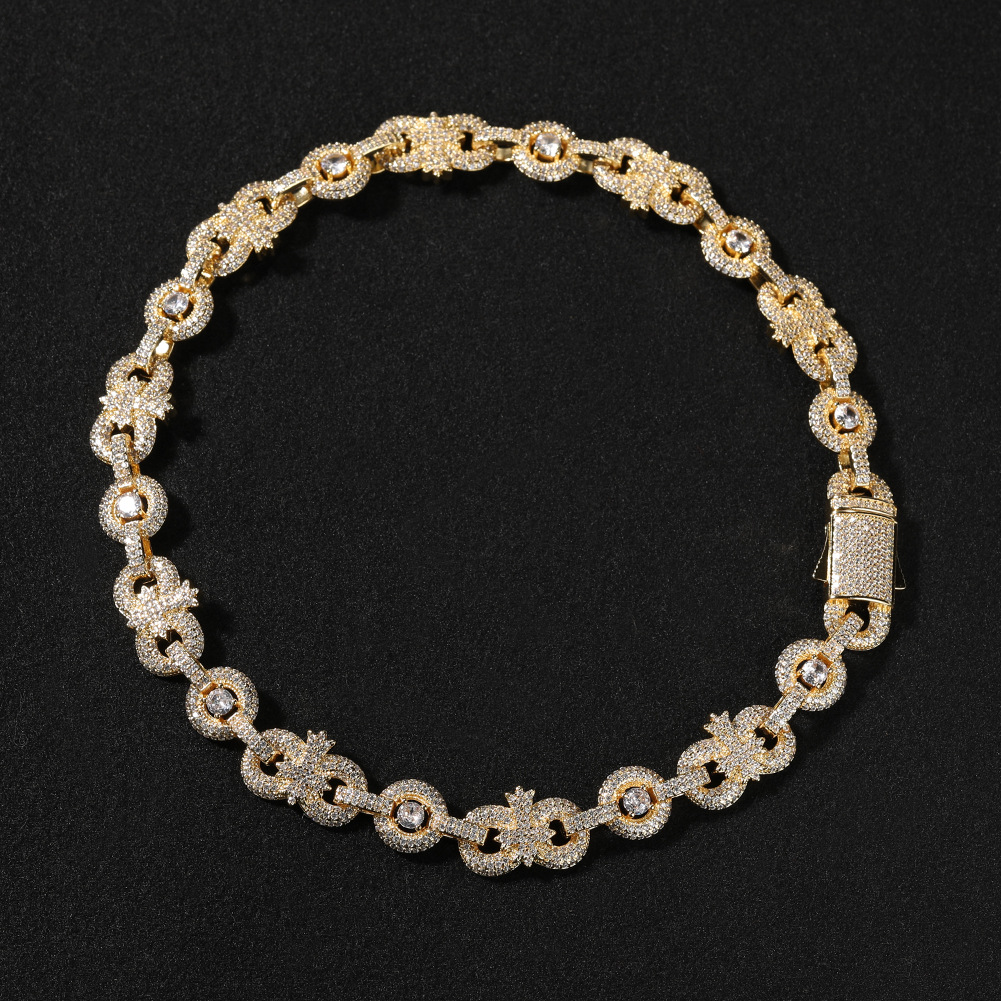 High Quality 12mm Charm Cross Infinite Chain Necklace Bracelet 5A Zircon Spring Clasp Jewelry