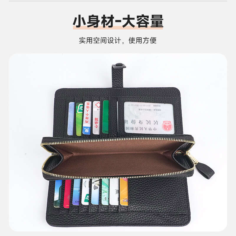 Women's New Genuine Leather Korean Style Long Clutch Lightweight Zipper Wallet Coin Purse Mini Bag