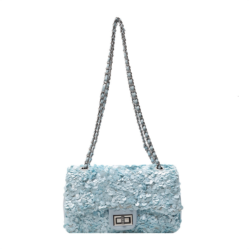 Free Shipping Retro New Women's Shoulder Bag Personalized Sequin Designer Bag 2025 Summer Chain Small Square Bag Mini Handbag Mobile Phone Bag