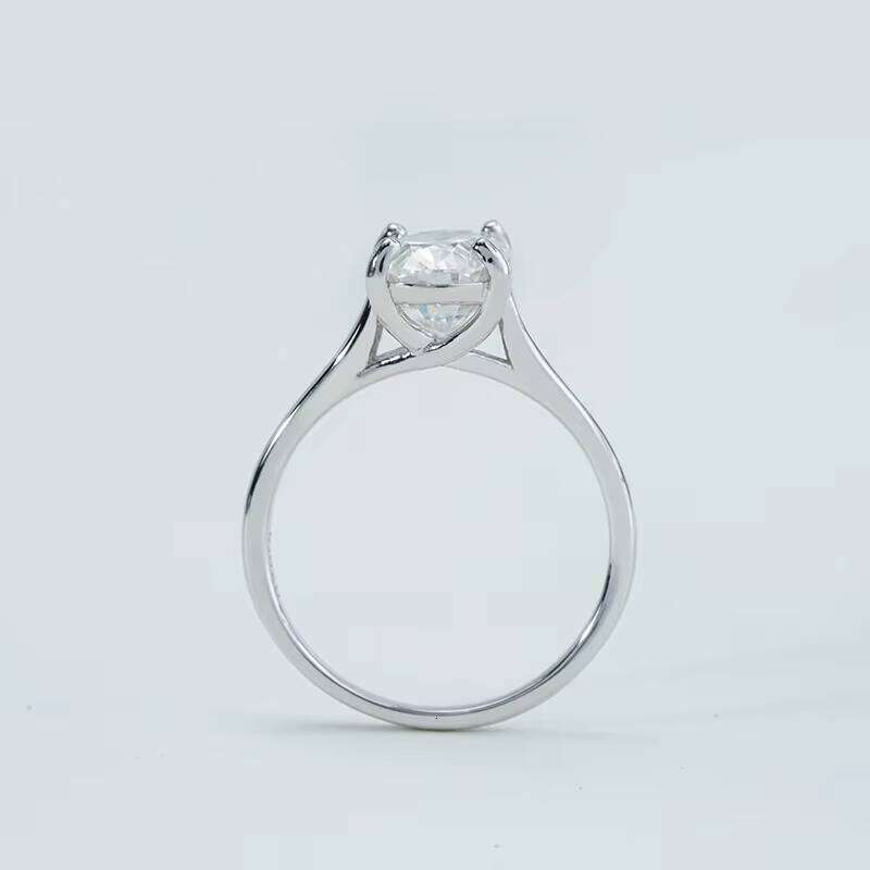 DHcollections Starsgem Solitaire Oval Shape 2ct 7*10mm White Moissanite Sterling Sier S Engagement Ring for Women