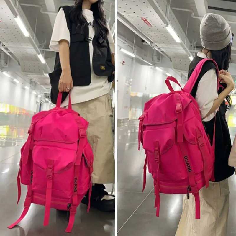 Outdoor Climbing Backpack with Shoes Pack Sport Drawstring Basketball Bag Travel Hiking Trekking College Knapsack Multi Pocket W250603