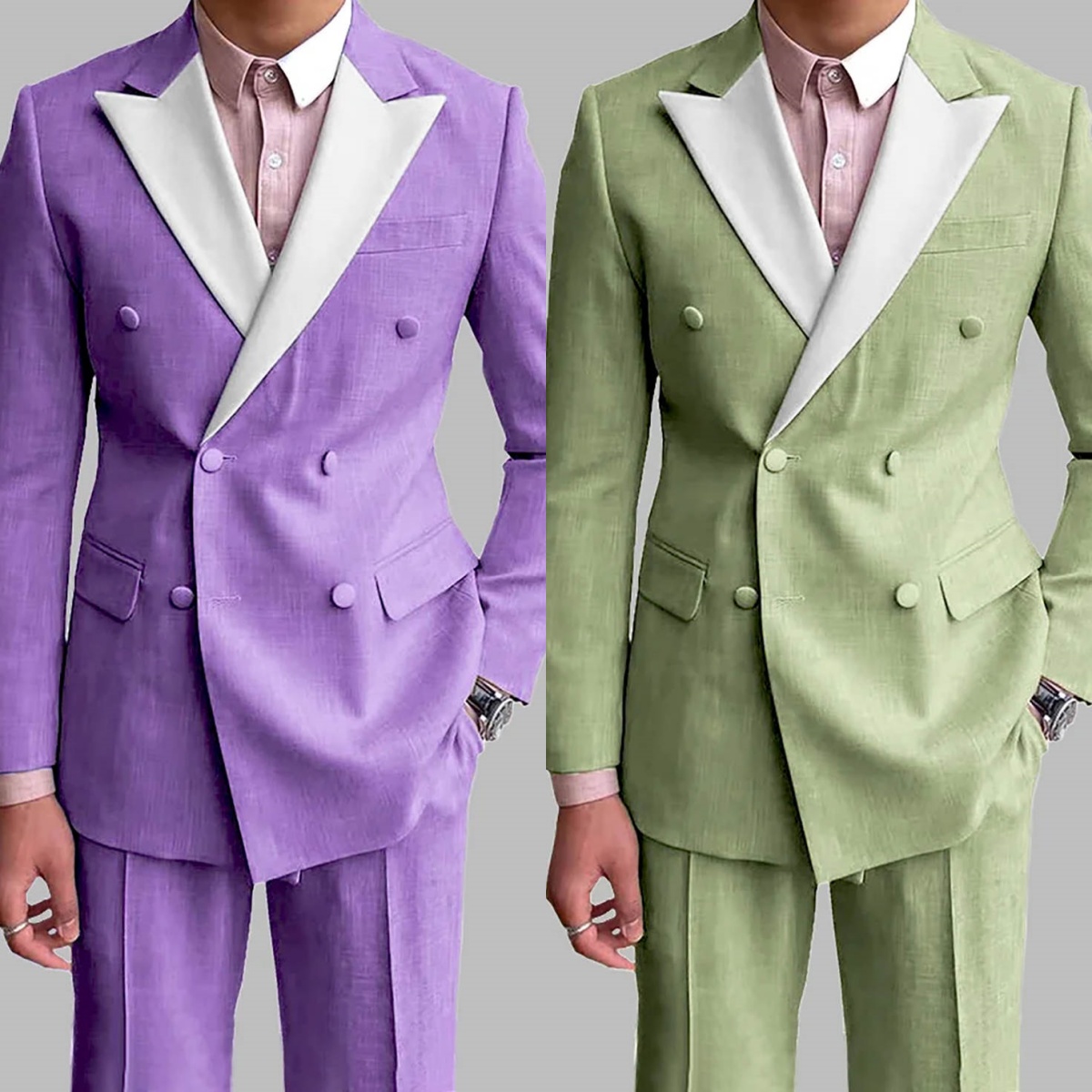 Formal Solid Color Men Wedding Tuxedos Peaked Lapel Tailored Pants Suits Birthday Party Prom Groom Wear 2 Pieces Customized