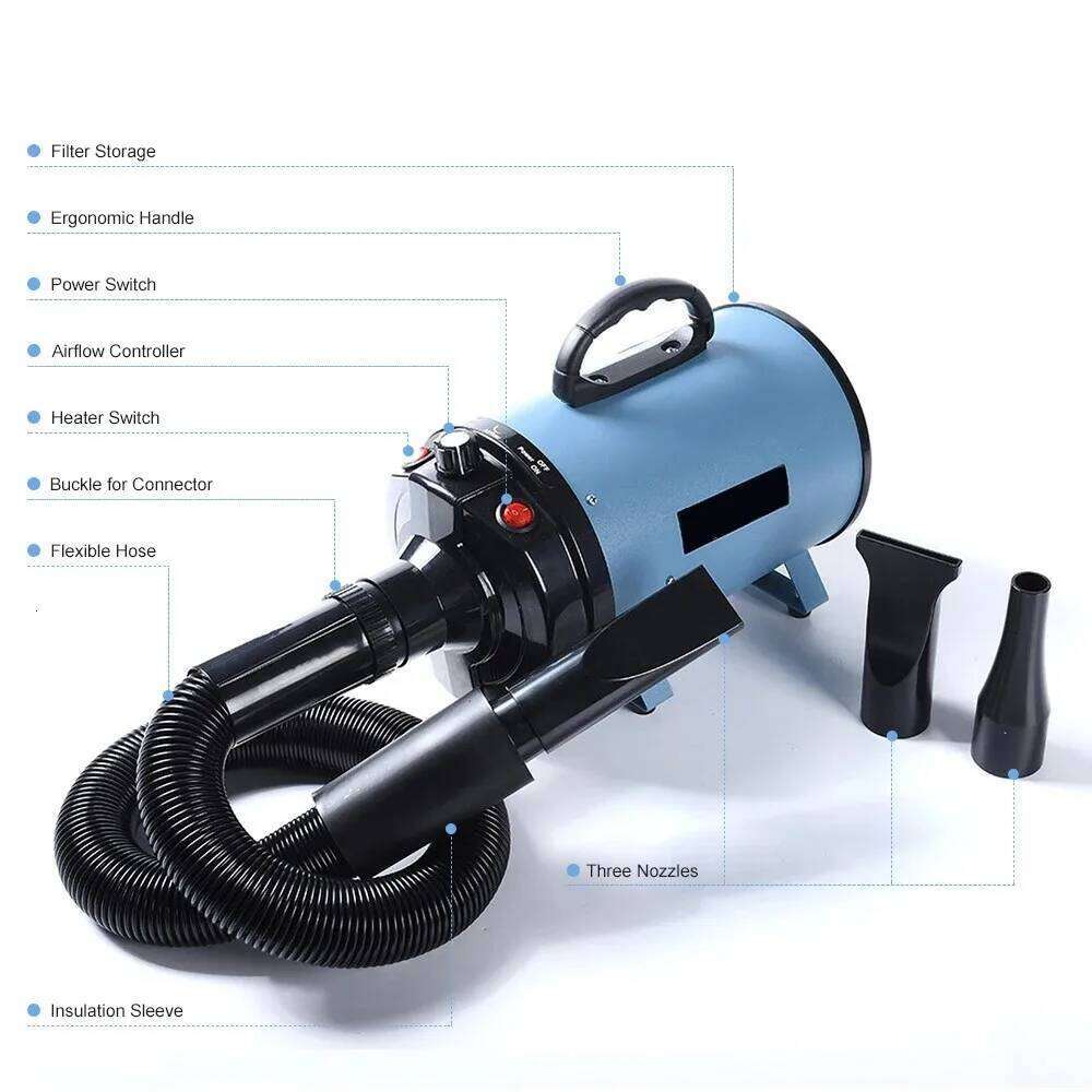 2800W Hair Dryer For Dogs Pet Grooming Supplies Blower Warm Wind Secador Fast Blow-Dryer Silent Stepless Speed Regulation