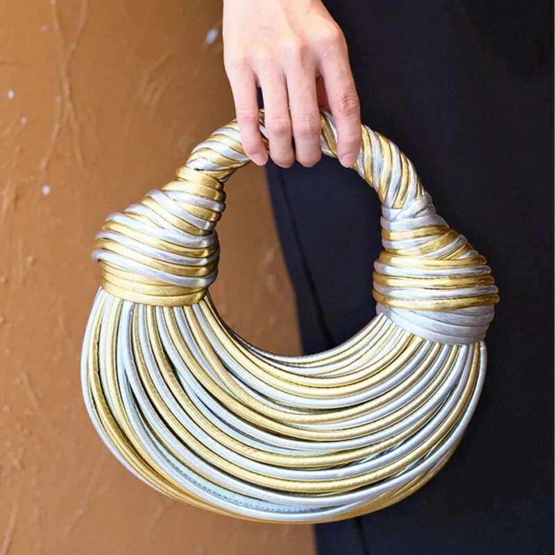 Bag Handbags For Women Designer Brand Hand Woven Noodle Bags Rope Knotted Pulled Hobo Sier Evening Clutch