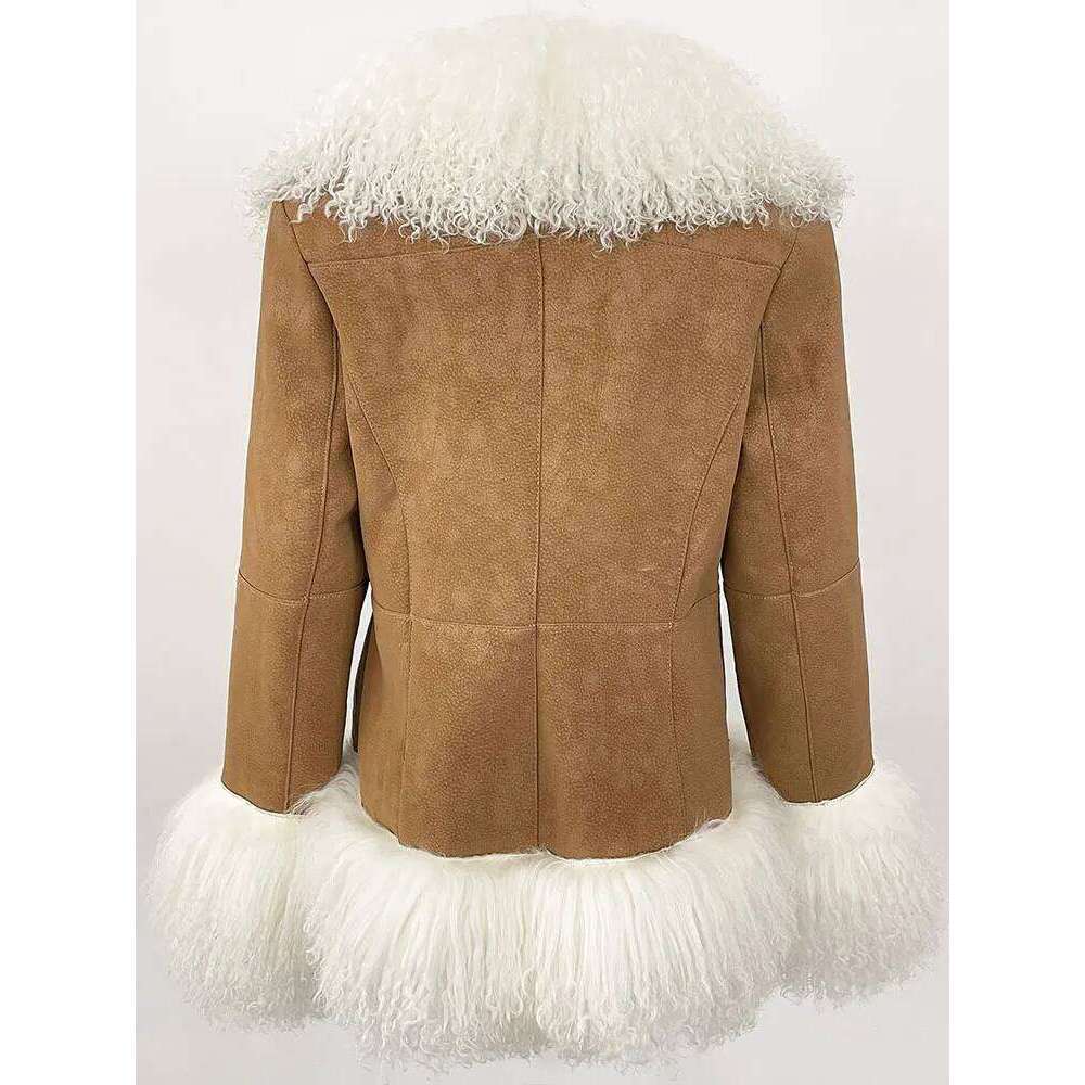 OFTBUY Thick Warm Fashion Overwear Lady 2025 New Winter Women Natural Mongolia Sheep Jacket Real Rabbit Fur Coat Female
