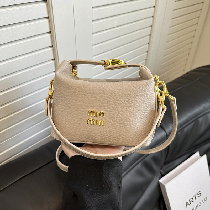 2025 Spring/Summer New Soft Leather Comfortable Women's Handbag Simple Versatile Letter Printed Shoulder Bag Crossbody Bag