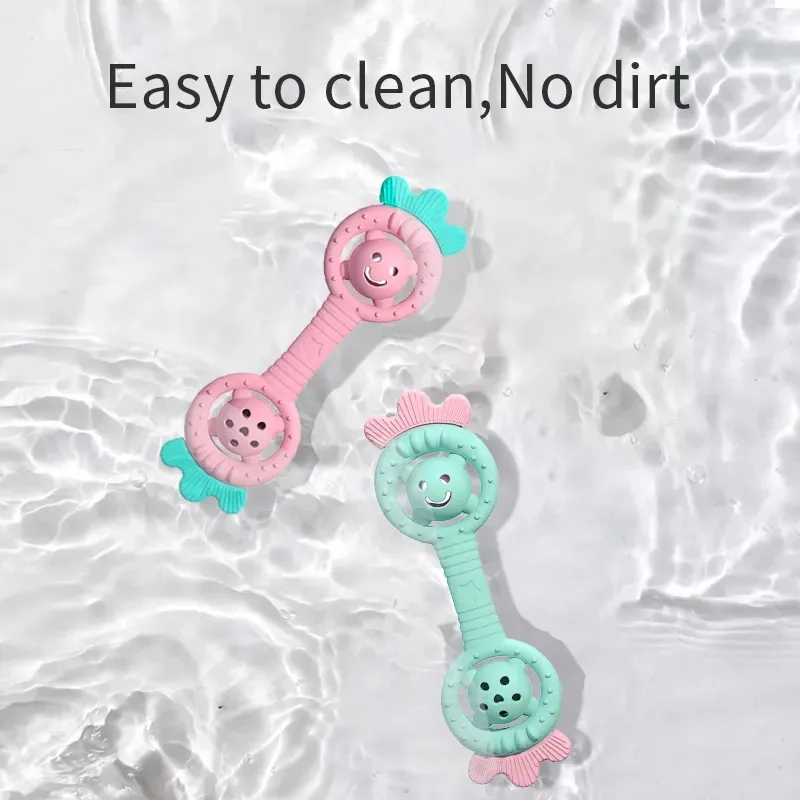 Silicone Baby Teether Chewable Teething Toy Strawberry Rattle Oral Motor Toy BPA Free Food Grade Newborn Boy Girl Sensory Products ZZ