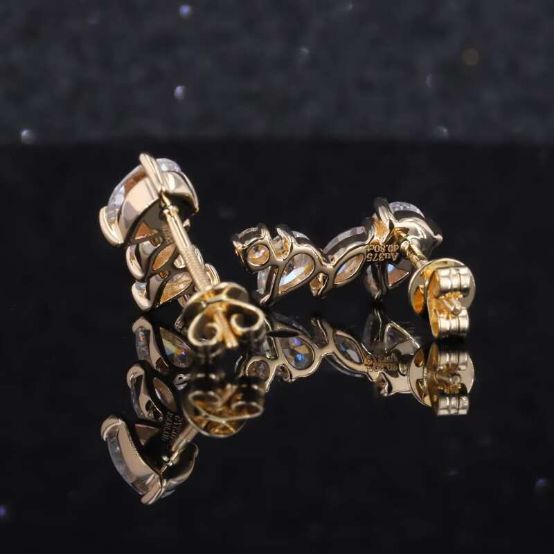 Starsgem Free Shipping Fine Moissanite Jewelry Excellent Cut Round Moissanite Studs Earring