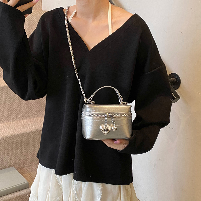 designer 2025 New Hot Fashion Chain Handbag Box Bag for Women High-Quality Texture Crossbody Bag Solid Color Simple Shoulder Bag