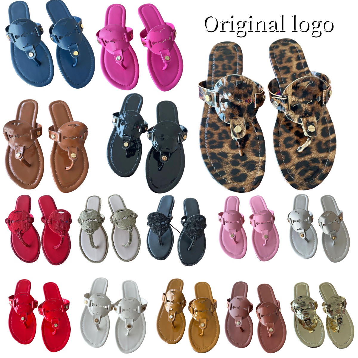 Designer Sandals TB Brand Women Hollow Out Leather Slippers Fashion Summer Beach Casual Slides Luxury With Dustbag Size 35-43