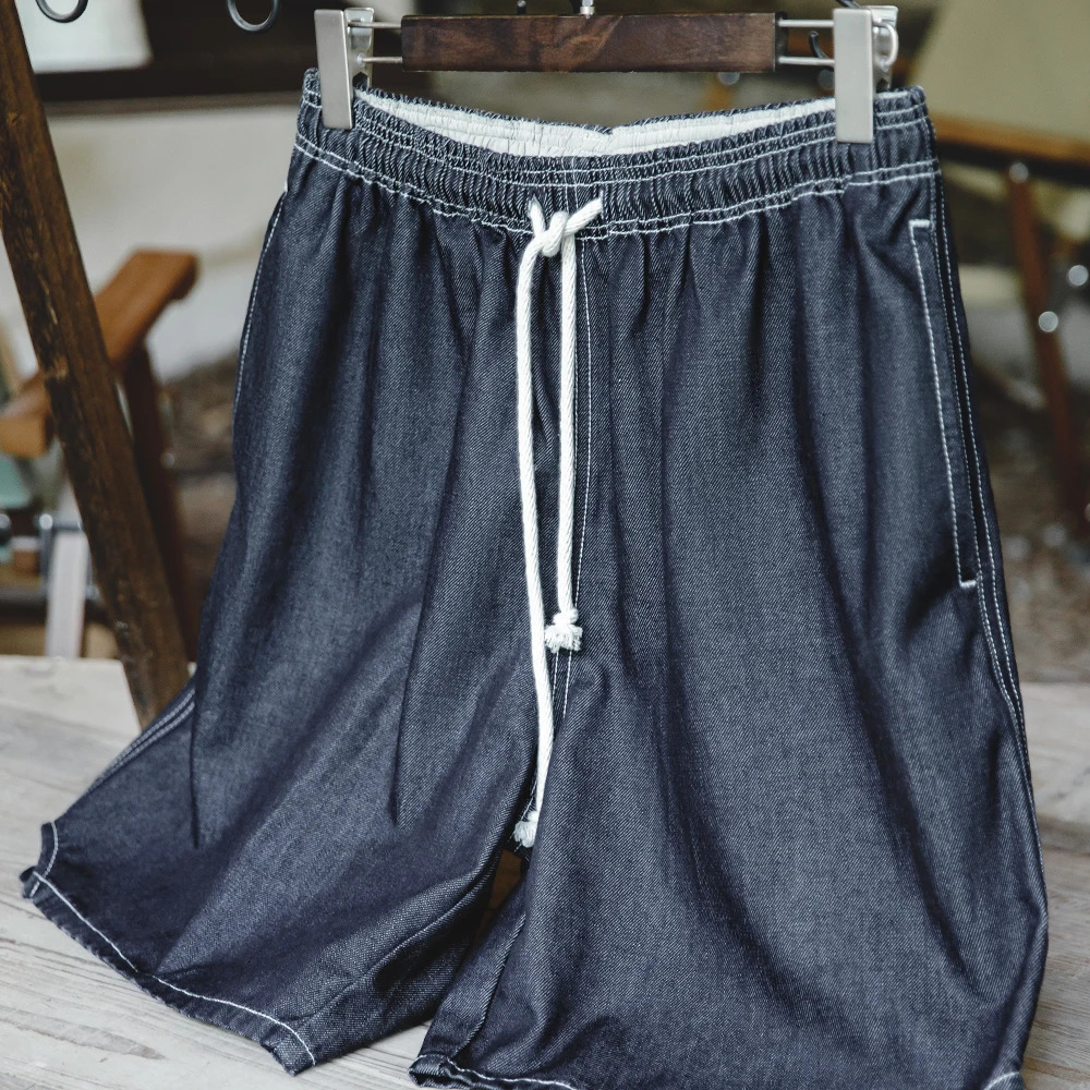 Maden Summer Casual Ice Jeans Men Denim Shorts Cool Fit Loose Straight Leg Half Pants Mens 250529Z