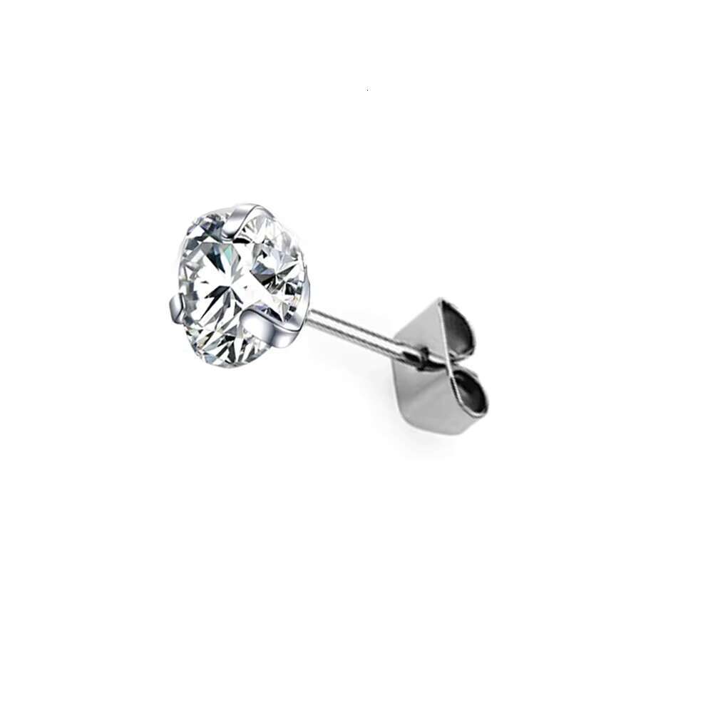 Eternal 925 silver four-claw setting round moissanite earrings