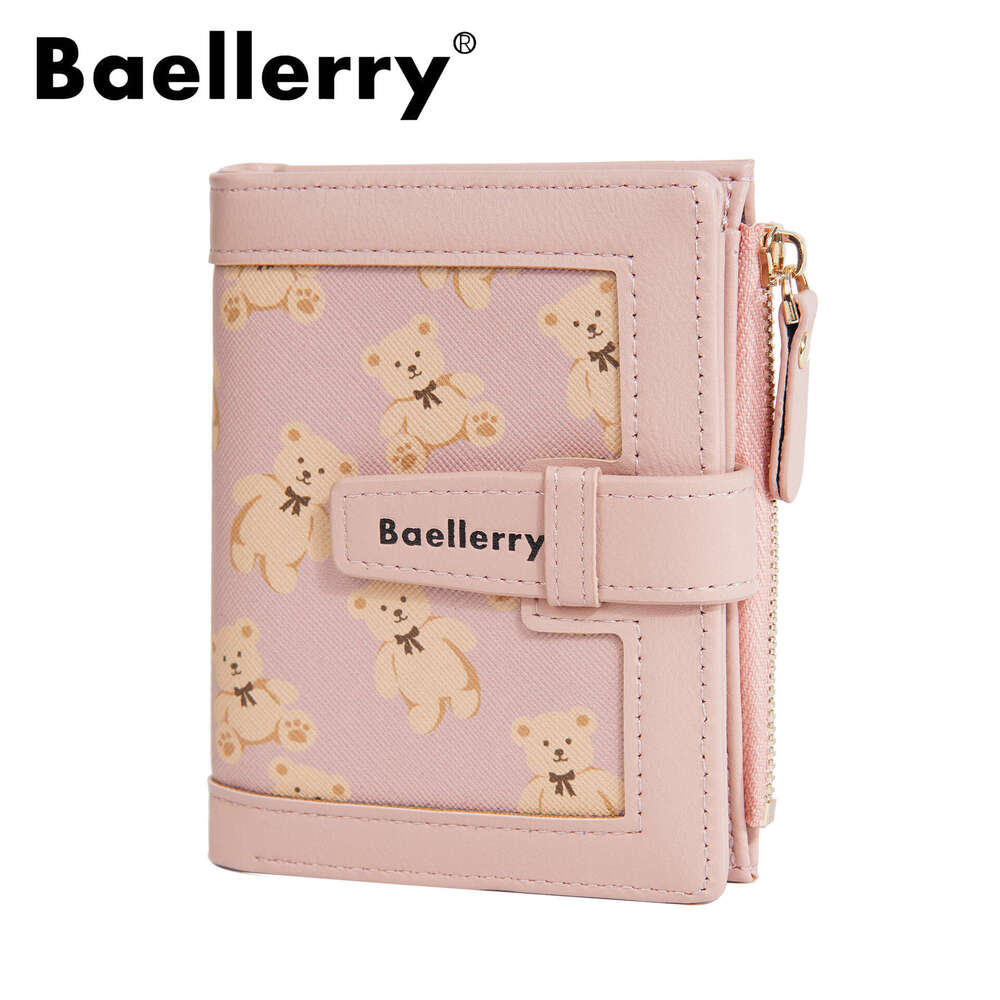 New Women's Short Baellerry Cartoon Bear Drawstring Coin Purse Mini Wallet