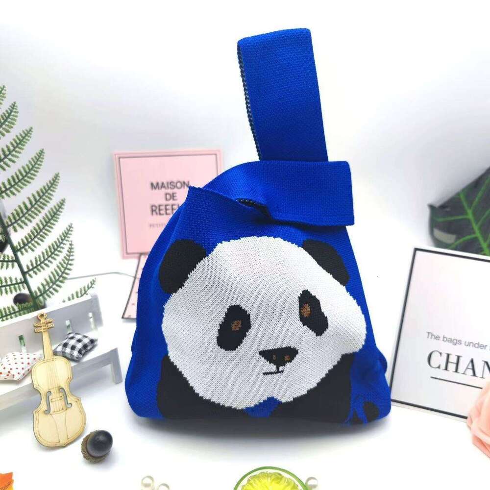 2025 Tote Travel National Treasure Series Knitted Bag Cute Handbag Panda Product