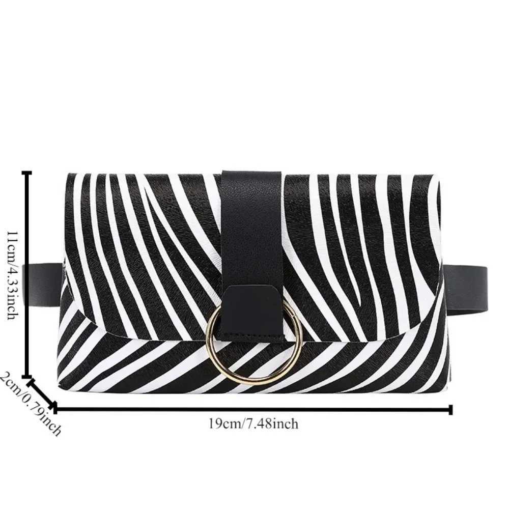 Flap Leather Fanny Pack Mini Waist Bag 2 in 1 Leopard Stripe Coin Purse Ladies Belt Bag Belt Mobile Phone Bag Waist Bag 2025W250604