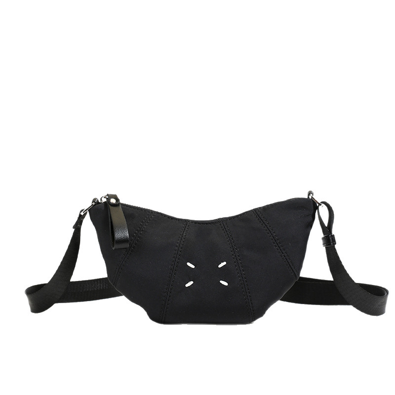 designer Canvas Lazy Style Croissant Bag for Women 2025 New Fashion High-Quality Niche Design Single Shoulder Crossbody Dumpling Bag