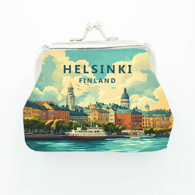 Finland Printed Purse for Women, Key and Coin Holder, Children's Mini Clutch