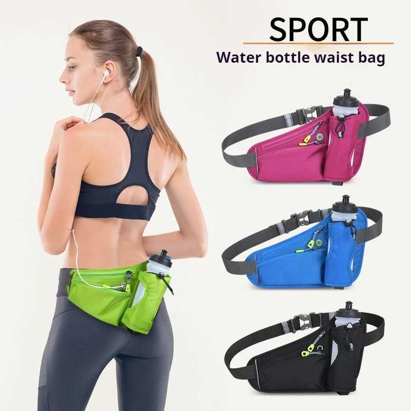Men Women Running Waist Bags Multifunction Water Bottle Holder Hydration Belt Sports Pack Gym Cell Phone Jogging Cycling Bag W250604