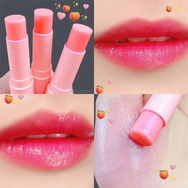free shipping Colorless Vitality Color Balm Change Lipstick Peach Girl Moisturizing Long Lasting Gloss Makeup Care Repair Lip Mask