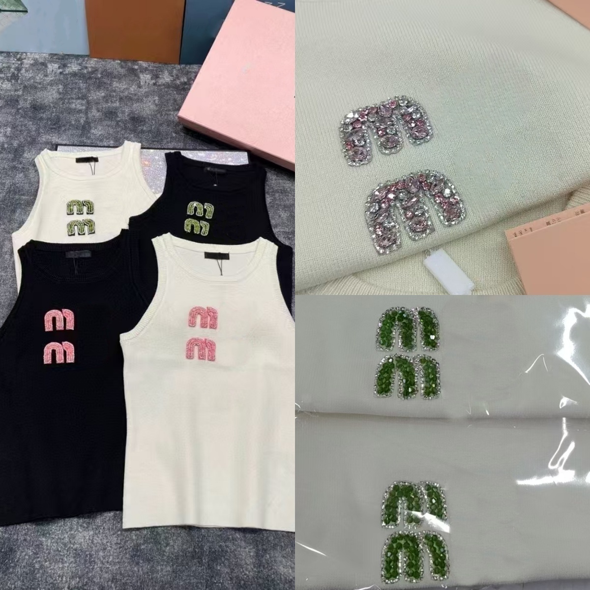 Woman Designer sexy halter tops Summer Womens Croptop knits Tanks Dia Embroidery T-Shirts Printed Tees Tops Short Street Round Shirt Sleeveless tank top