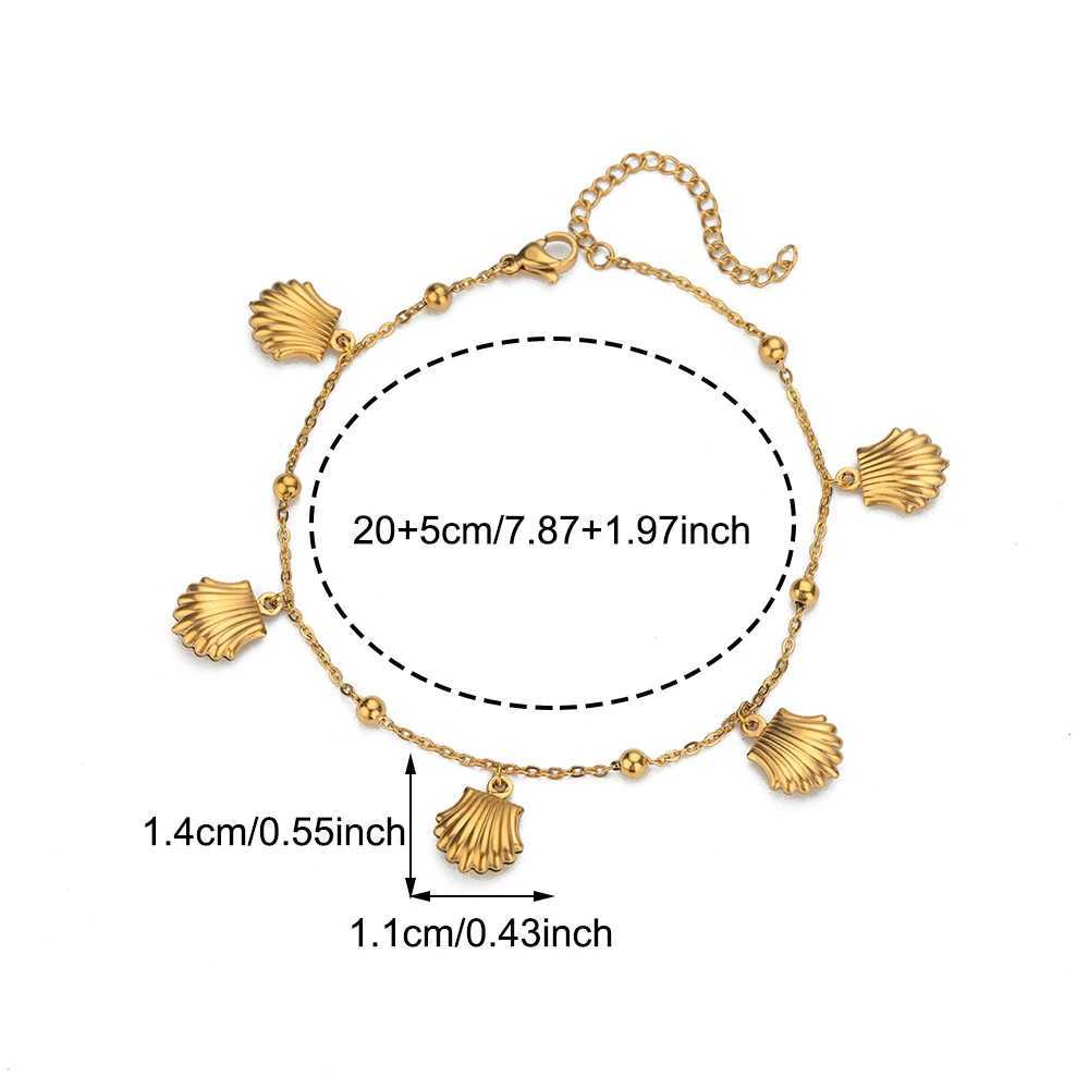 Fashion Shell Anklets for Women Stainless Steel Gold Color Leg Chain Ankle Bracelet Femme Summer Beach Foot Jewelry Gift W250604