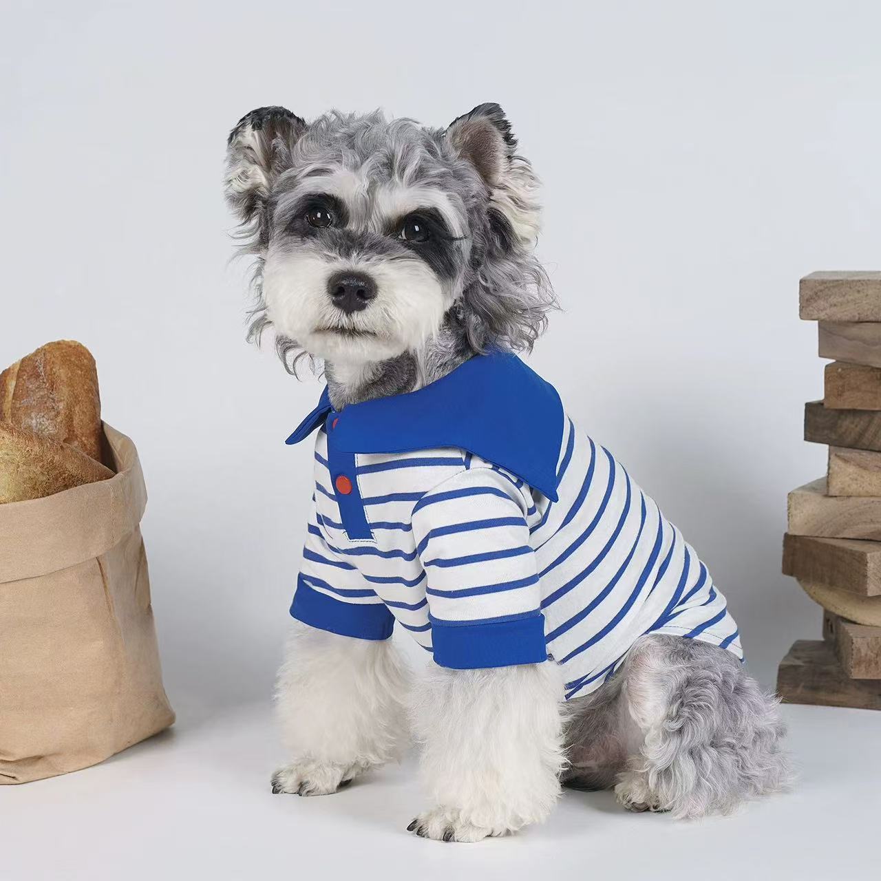 T00379 Dog clothes spring and summer thin anti-hair loss Schnauzer small dog pet clothes pure cotton