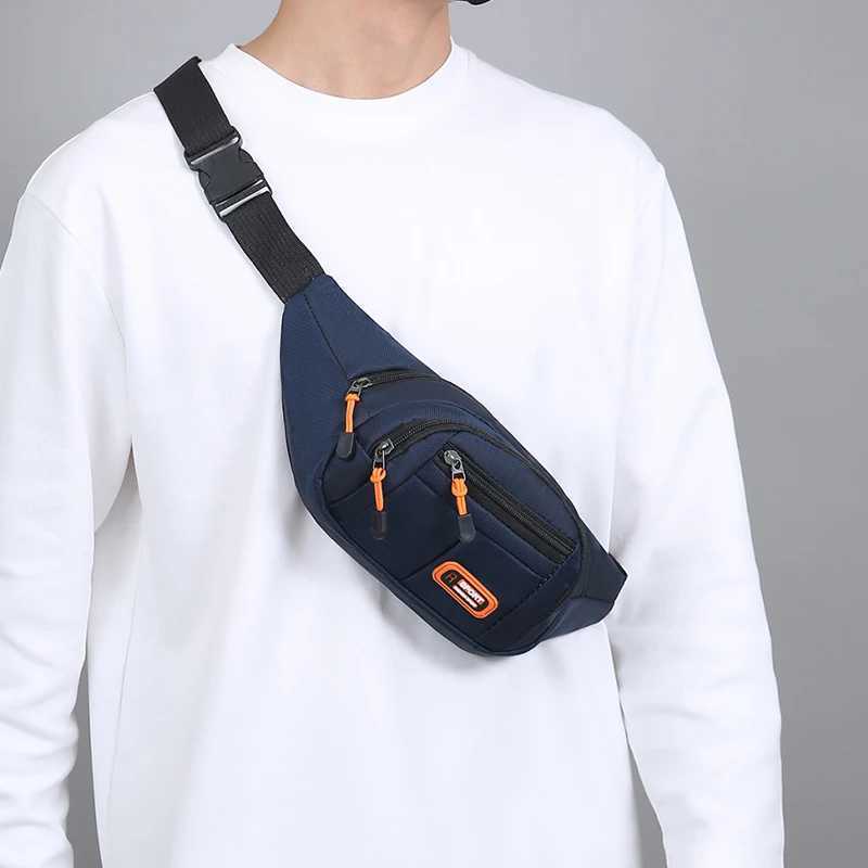 1 waist bag adjustable shoulder strap zipper closure side backpack for hiking running and outdoor activities W250604