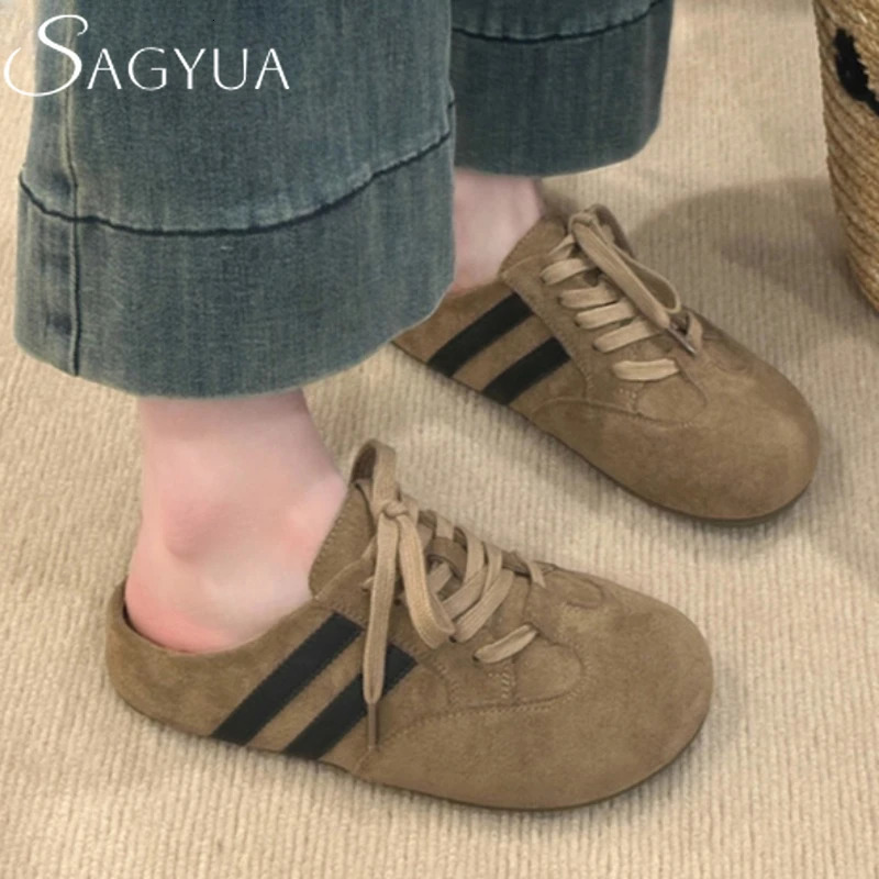 Platform Womens Sneakers Flats Mules Shoes Lace Up Slippers Trend Casual Sneakers Cozy Summer Woman Shoes Sandals Loafers 250529