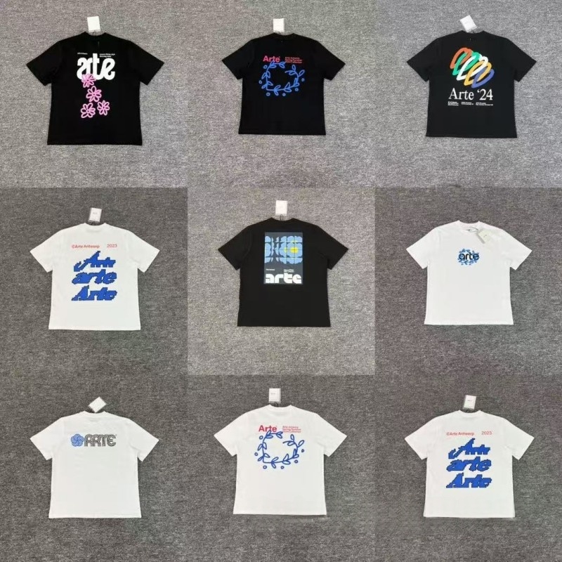 Men's Designer T-Shirts Arte Print Logo Shirt Men Women Quality Flower Back T-shirt Top Tees Cotton Casual