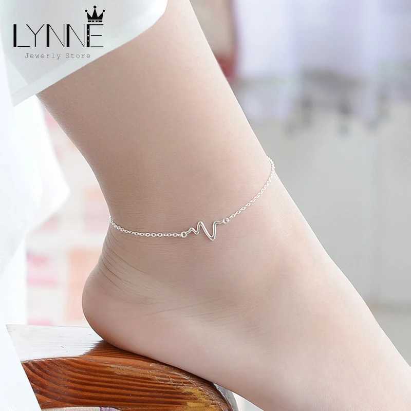 New Sexy Beach Lightning Pendant Anklet 925 Sterling Silver Simple Waves Anklets Bracelets For Fashion Women Foot Chain Jewelry W250604