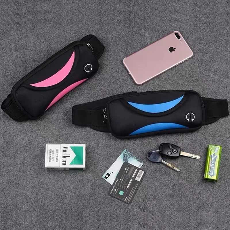Unisex Waterproof Running Waist Bag Sport Waist Pack Mobile Phone Holder Bag Gym Fitness Bag Sport Running Belt Bag W250604