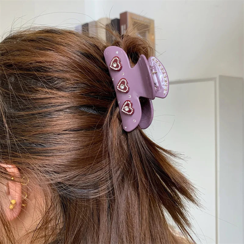 Fashion Fruit Cherry Crystal Hair Claw For Women Korean Elegant Acetate Claw Clip Hair Catches Hair Accessories 250528