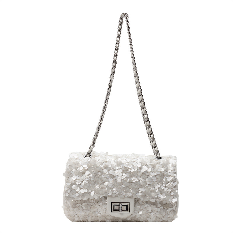 Free Shipping Retro New Women's Shoulder Bag Personalized Sequin Designer Bag 2025 Summer Chain Small Square Bag Mini Handbag Mobile Phone Bag