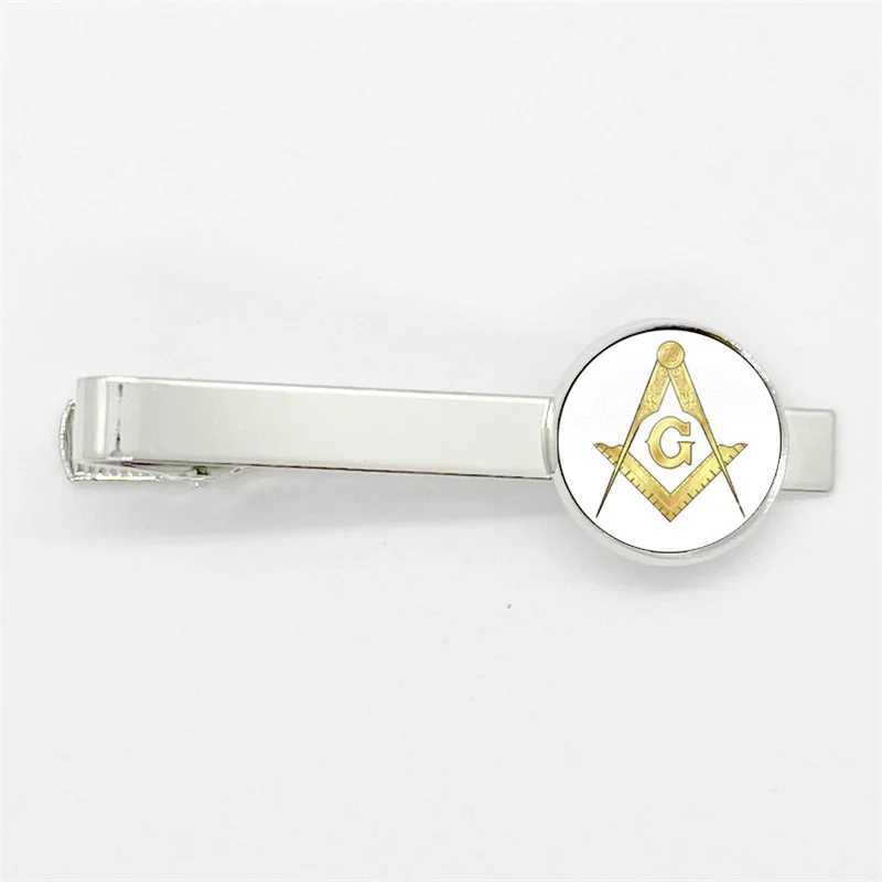 Free Mason Masonic Sigh Glass Gem Tie Clips Copper Metal Simple Necktie Tie Pins Suit Pins Button Gift W250604