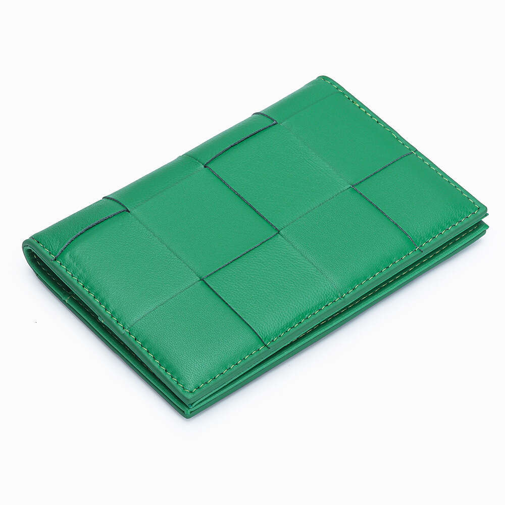 High-end Sheepskin Holder Women's New Fashion Woven Passport Cover Multi-functional Document Organizer Wallet