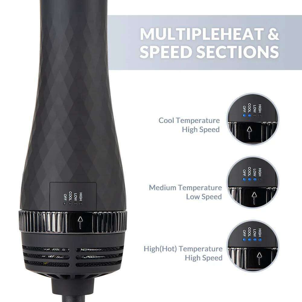 Hot Air Brush Multi-Function Dryer Straightener Curler Comb One Step Professional Salon Hair Styler And Volumizer Ion Blow